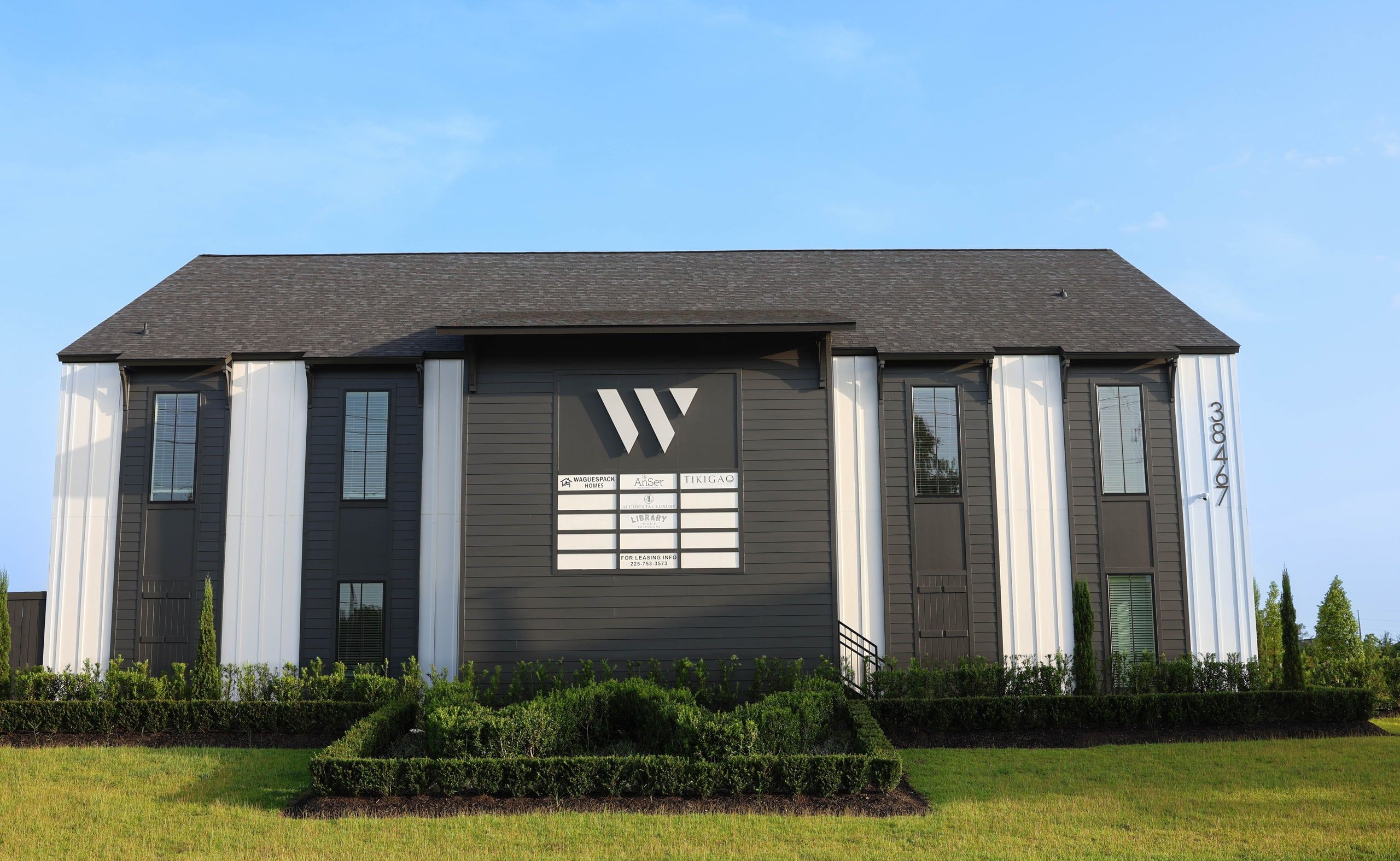 The W Office Suites, Prairieville, LA Office space for lease at The W Office Suites, 38467 Hwy 42, Prairieville, LA, with the signature hedge-garden W
